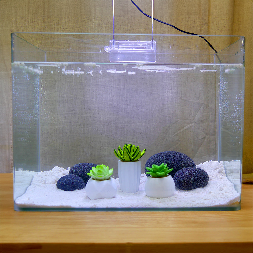 Penn-Plax Succulent Plants In White Pots For Aquarium