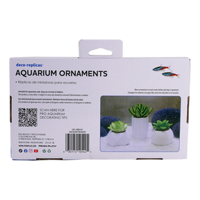 Penn-Plax Succulent Plants In White Pots For Aquarium