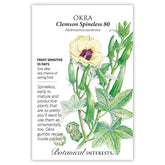 Okra Cloemson Spineless 80 Seeds