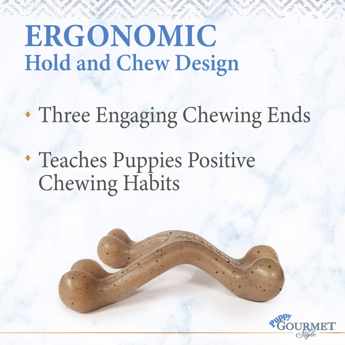 Nylabone - Gourmet Style Puppy Wishbone PB & Femur Bone Bacon