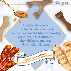 Nylabone - Gourmet Style Puppy Wishbone PB & Femur Bone Bacon