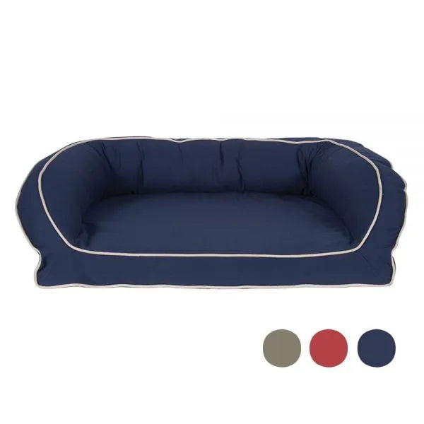 Classic Canvas Bolster Dog Bed with Ortho Foam