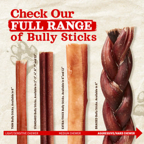 Bully Sticks Extra Thick 6" Odor Free