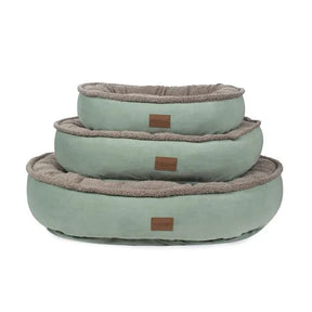 Microfiber and Tipped Berber Round Comfy Cup Dog Bed