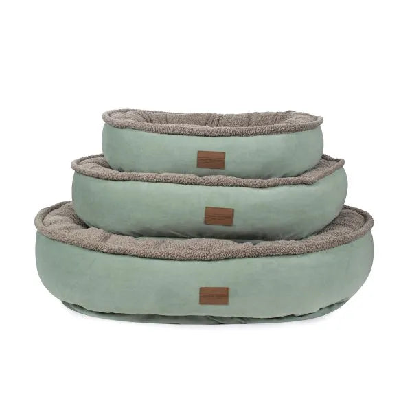 Microfiber and Tipped Berber Round Comfy Cup Dog Bed