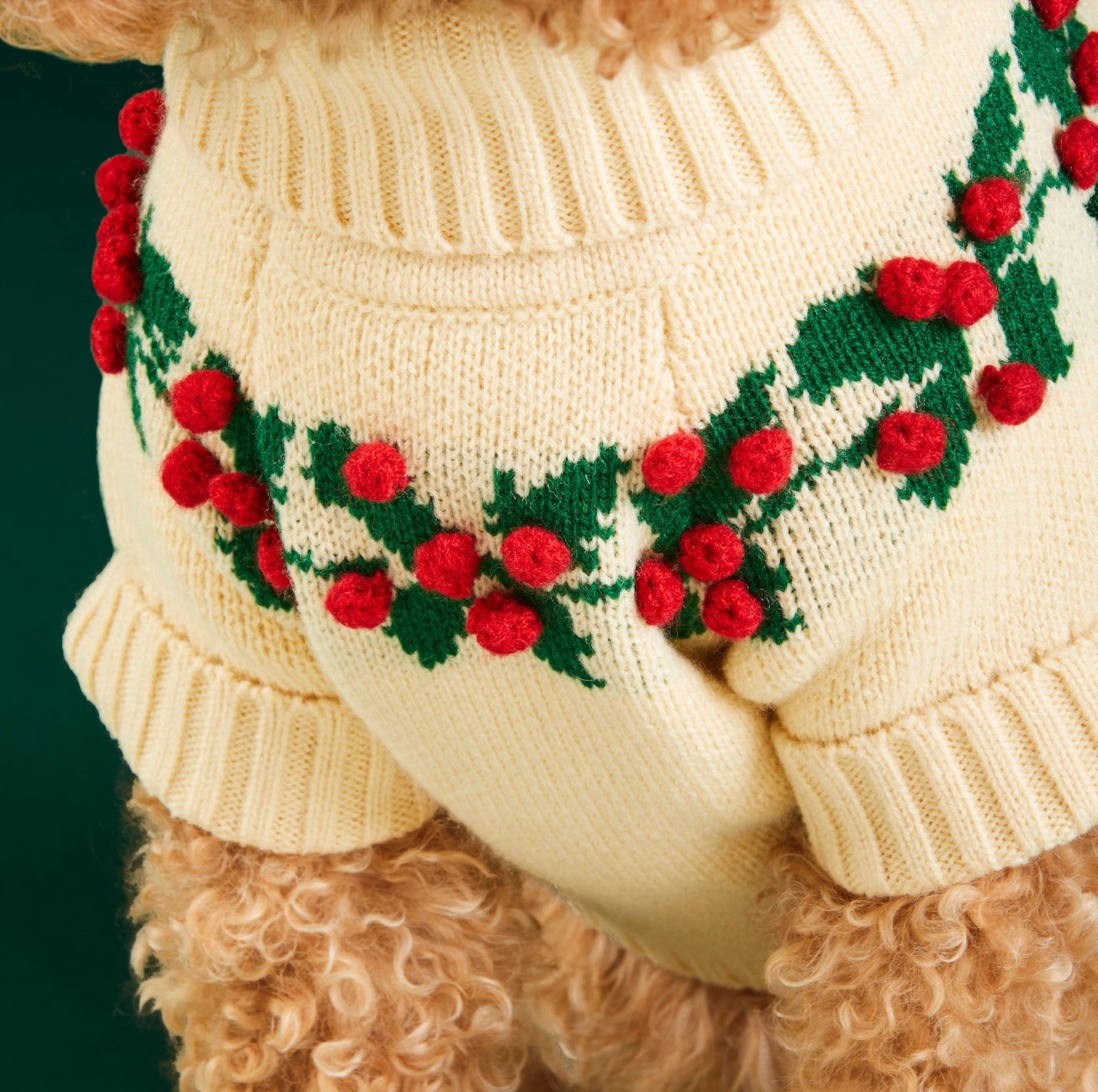 Dog Sweater Holly Bobble