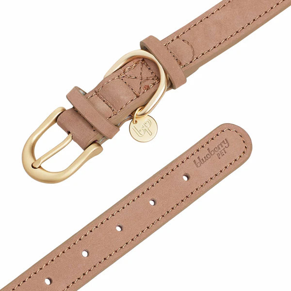 Beige | Full Grain Leather Dog Collar