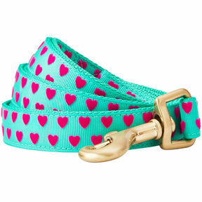 Minty Green | Dotted Velvet Heart Dog Leash