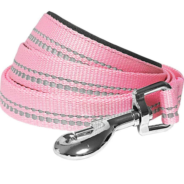 Baby Pink | 3M Reflective Neoprene Padded Dog Leash