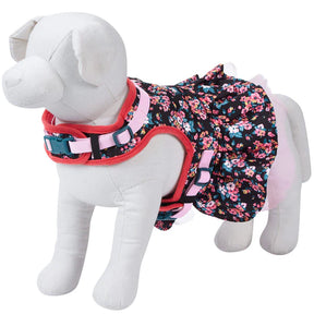 Black | Made Well Floral Print Dog Dress Harness