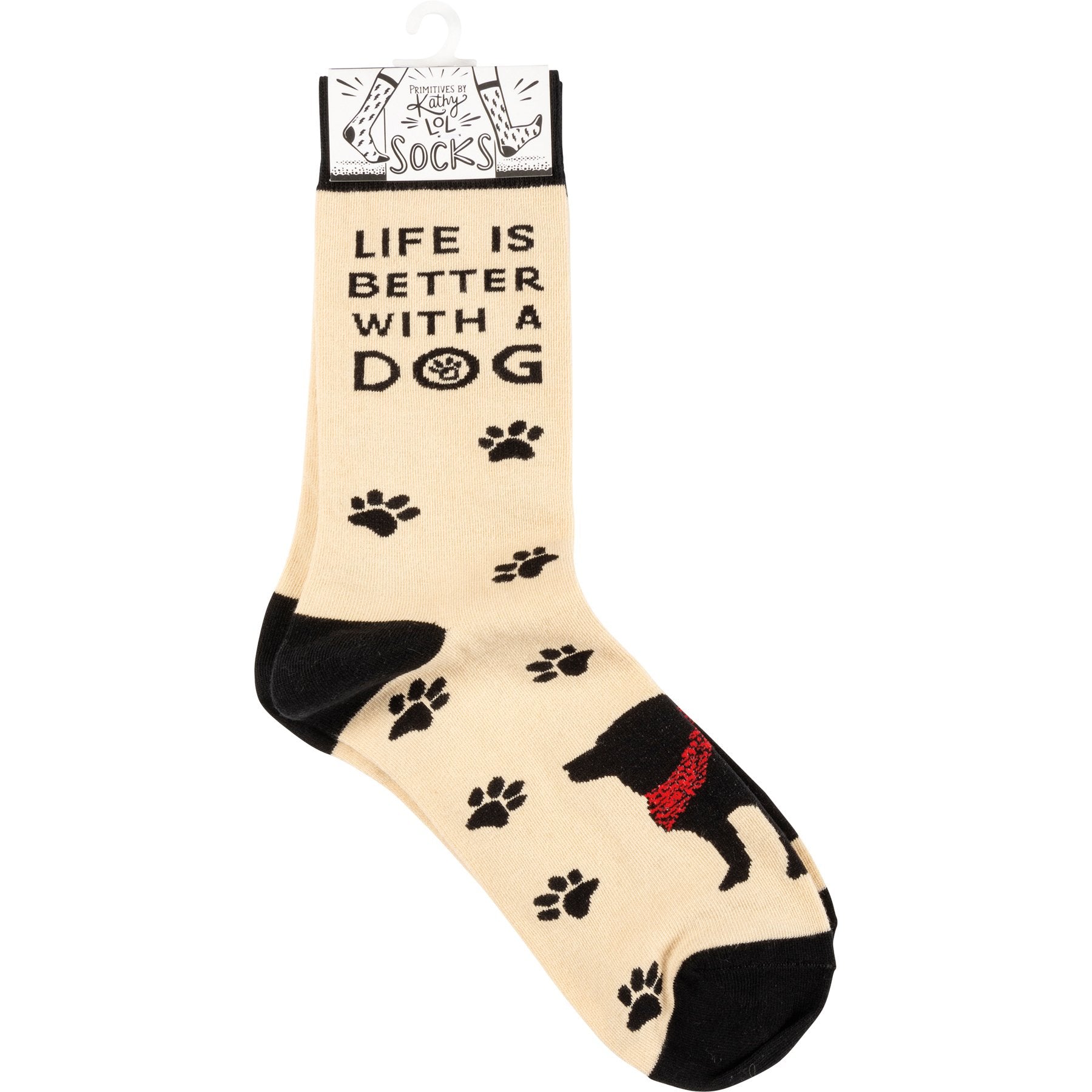 Primitives by Kathy - Socks Life is Better with a Dog