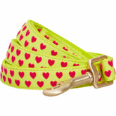 Highlighter Green | Dotted Velvet Heart Dog Leash