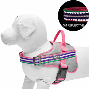 Pink, Emerald and Orchid | Service K-9, 3M Reflective Dog Harness