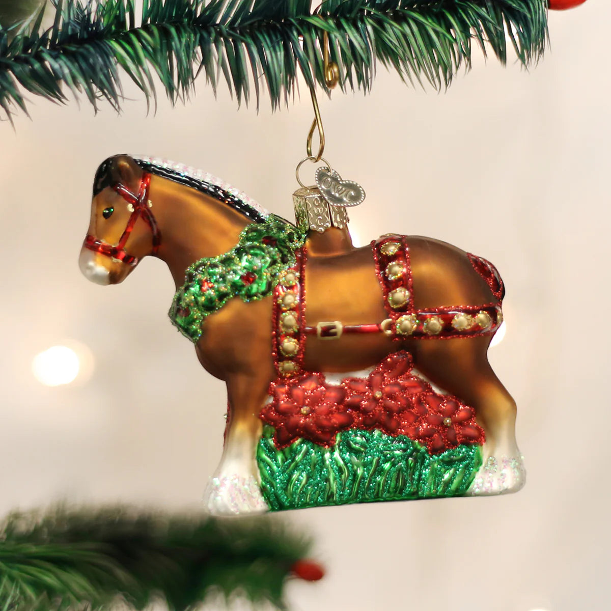 Old World Christmas - Holiday Clydesdale Ornament