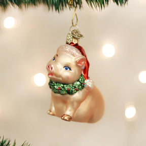 Old World Christmas - Holly Pig Ornament