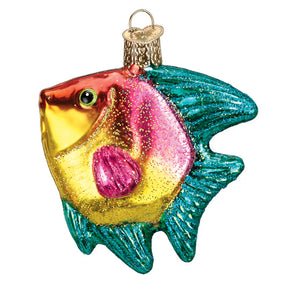 Old World Christmas - Pink/yellow Tropical Angelfish Ornament