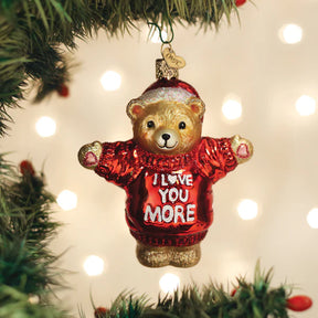 Old World Christmas - I Love You More Bear Ornament