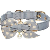 Gray | The Most Coveted Dog Collar with Bowtie & Pearl