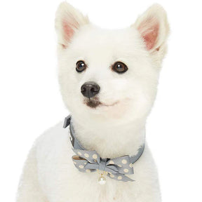 Gray | The Most Coveted Dog Collar with Bowtie & Pearl