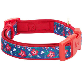 Navy | Floral Prints Neoprene Padded Dog Collar