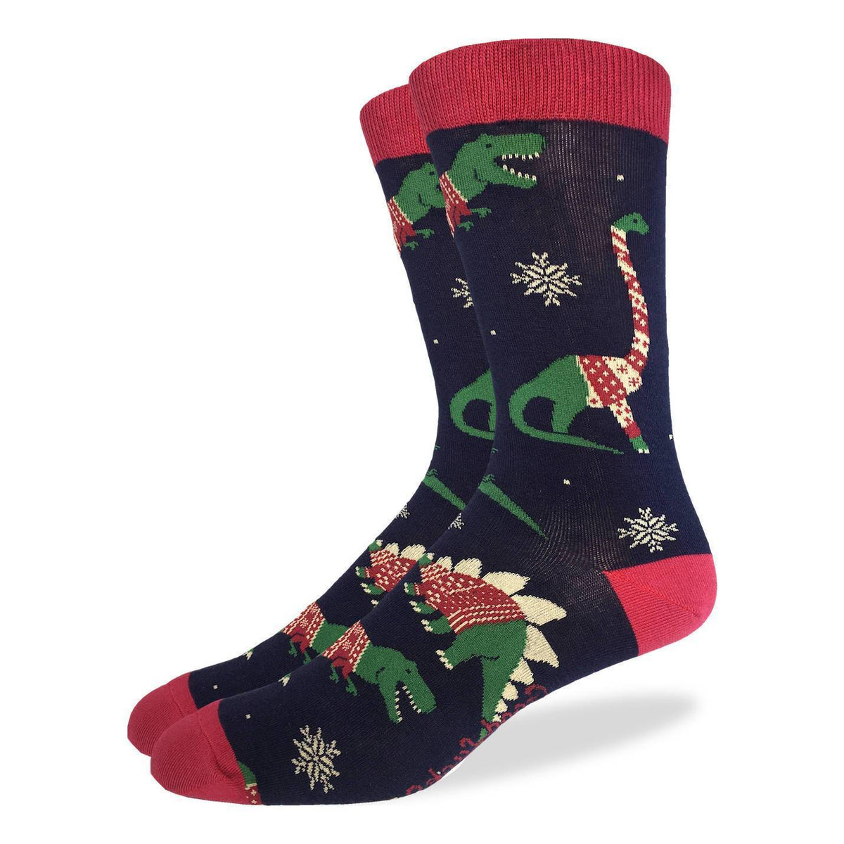 Good Luck Sock - Dinosaur in Christmas Sweater