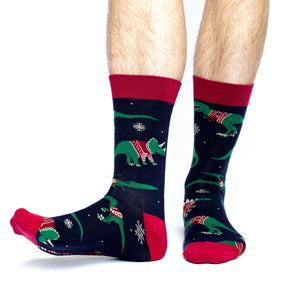 Good Luck Sock - Dinosaur in Christmas Sweater