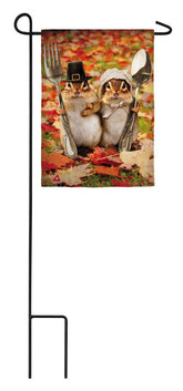 Thanksgiving Gothic Chipmunks Garden Flag