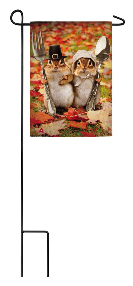 Thanksgiving Gothic Chipmunks Garden Flag