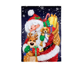 Flag Santa, Reindeer & Puppy