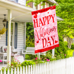 Flag Happy Valentines Day Hearts