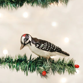 Old World Christmas - Hairy Woodpecker Clip-On Ornament