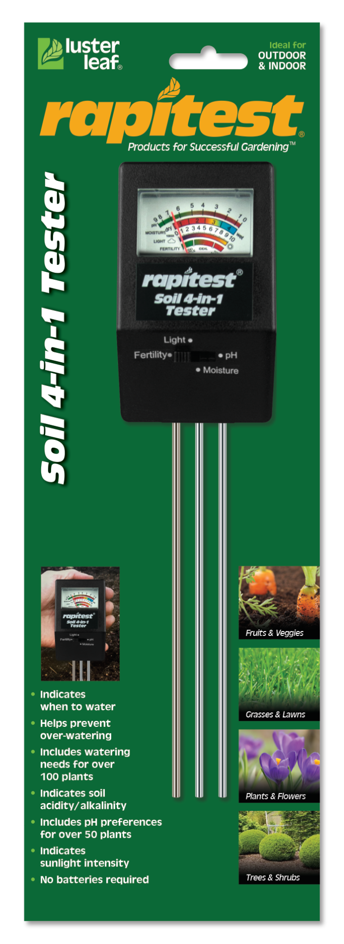 Luster Leaf - Rapitest Soil 4 in 1 Tester