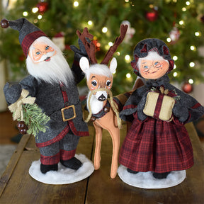 Annalee Plaid & Pine Mrs. Santa, 13"