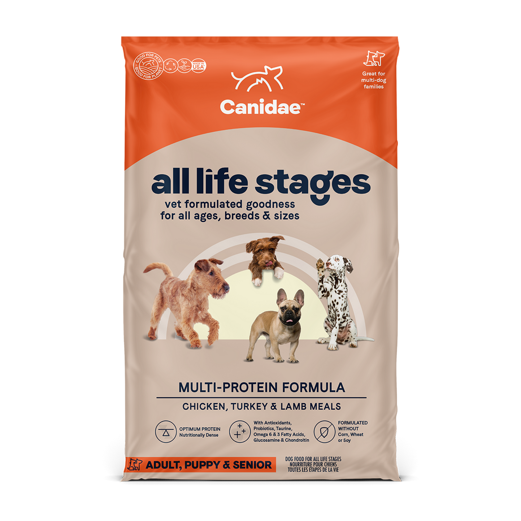 Canidae - All Life Stages, All Dog Breeds Multi-Protein Chicken, Turkey, Lamb and Fish Meal Formula Dry Dog Food