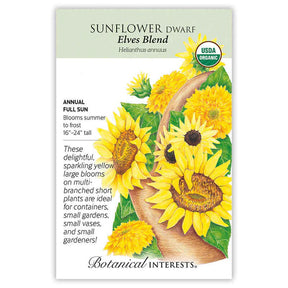 Sunflower Dwarf Elves Blend Organic Seeds