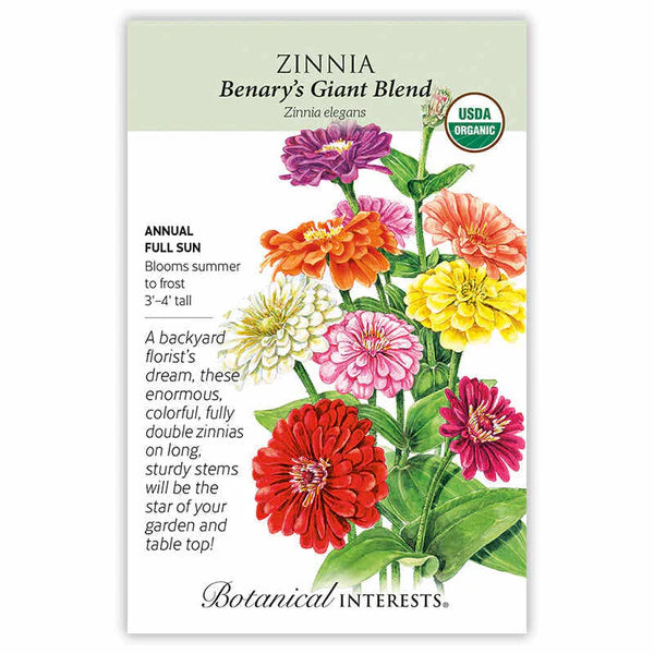 Zinnia Benary's Giant Breed Organic Seeds