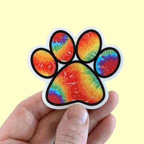 Sticker - Tie Dye Paw Print