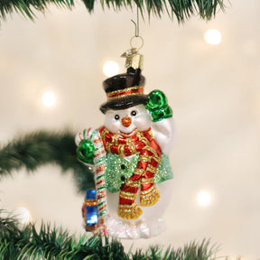 Old World Christmas - Candy Cane Snowman Ornament