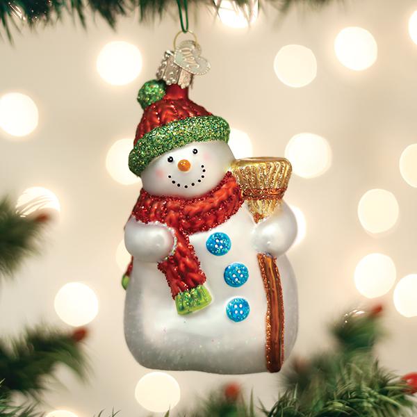 Old World Christmas - Snowman With Broom Ornament