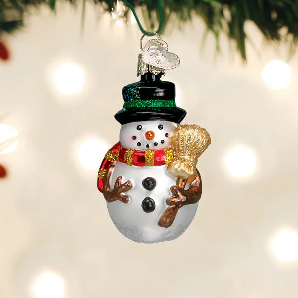 Old World Christmas - Red Scarf Miniature Mr. Snowy Ornament