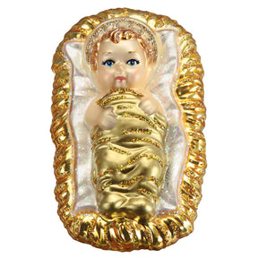 Old World Christmas - Baby Jesus In Manger Clip-On Ornament