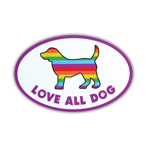 Magnet Flexiable Love All Dog Oval 6.5"x4"