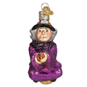 Old World Christmas - Witch On Broomstick Ornament