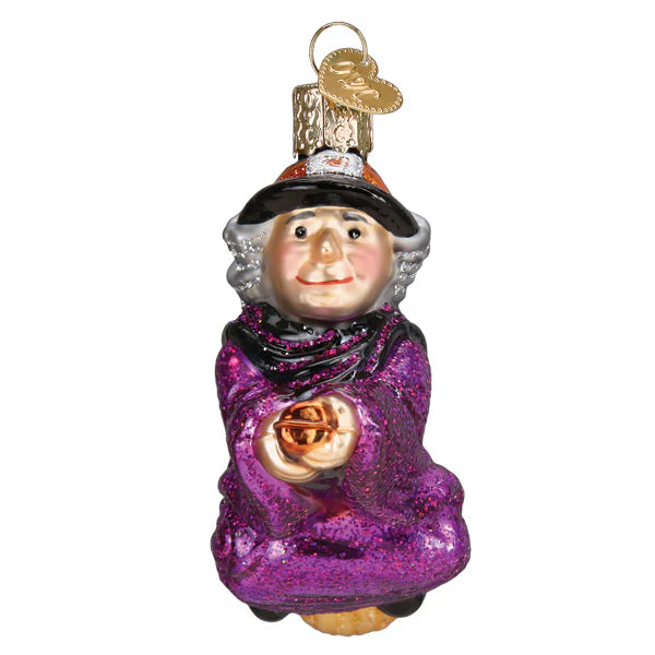 Old World Christmas - Witch On Broomstick Ornament