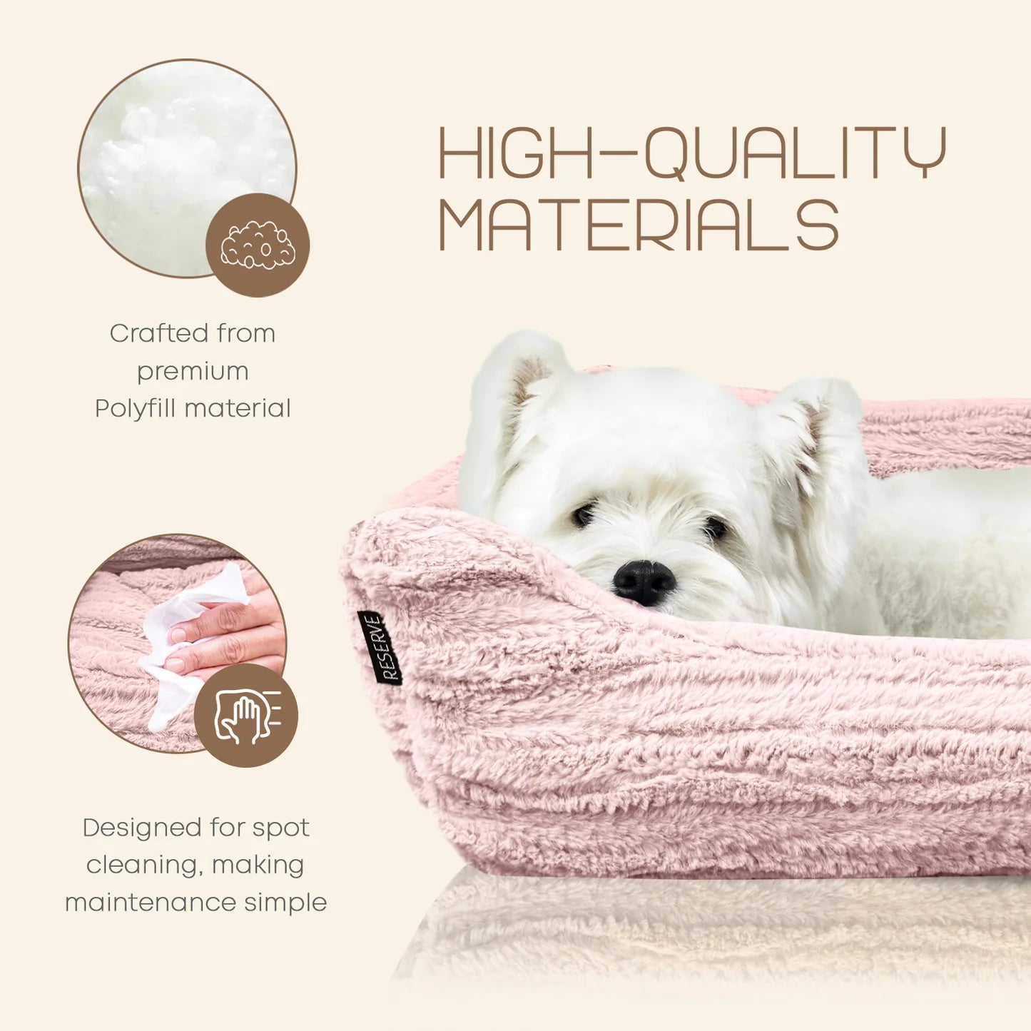 Precious Tails - Pet Bed Cuddler Reserve Jacquard Ultra Soft & Elegant