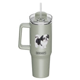 Tumbler with Handle & Straw Shih Tzu Black & White