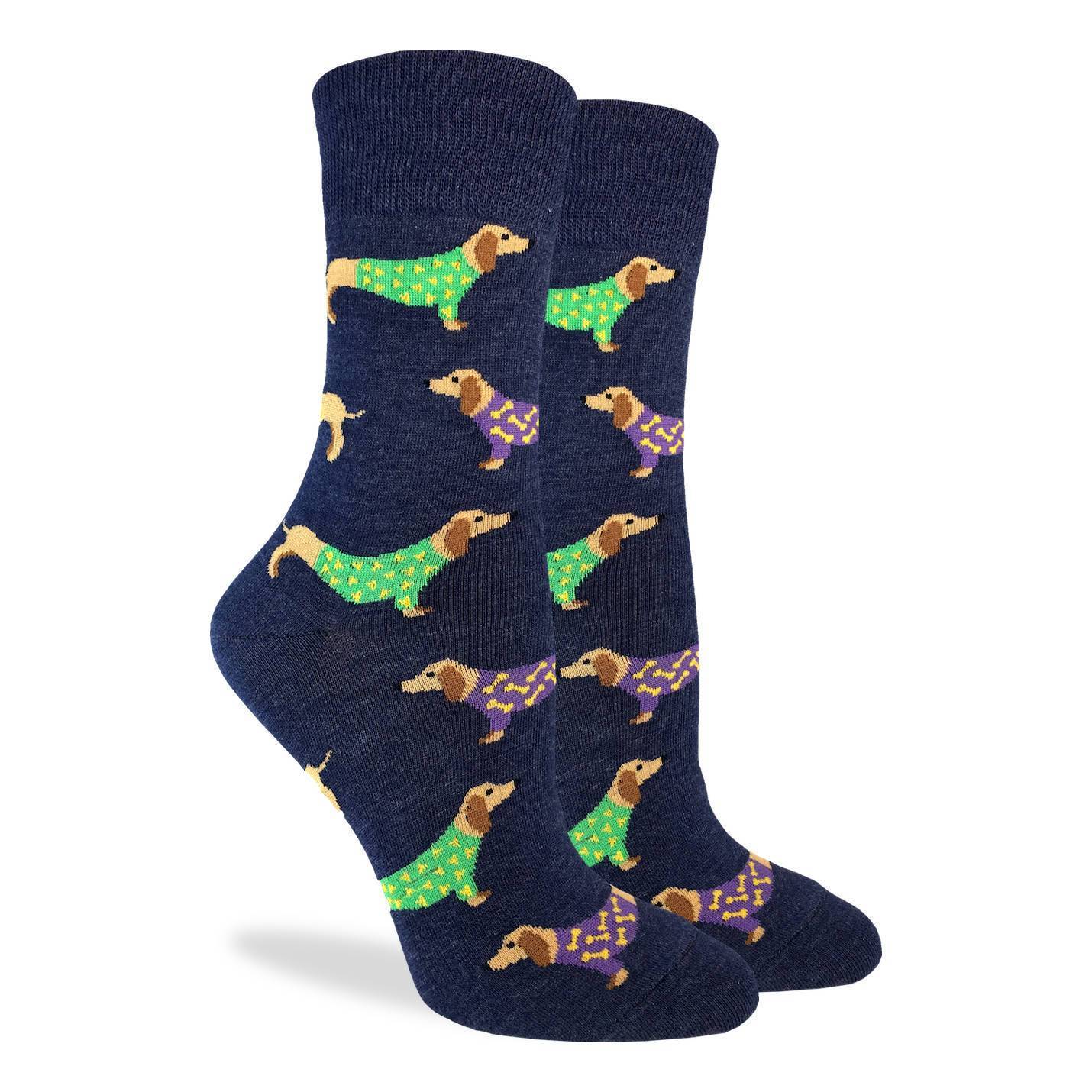 Good Luck Sock - Women's Blue Weiner Dog