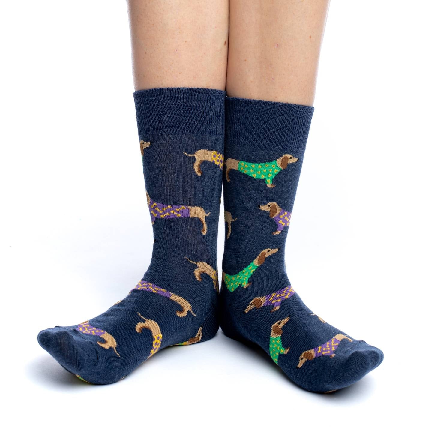 Good Luck Sock - Women's Blue Weiner Dog