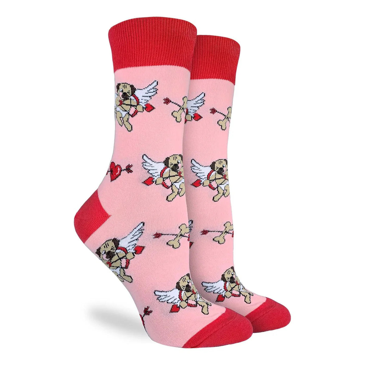 Good Luck Sock - Women's Cupid Pugs Valentine's Day