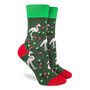 Good Luck Sock - Christmas Flamingos